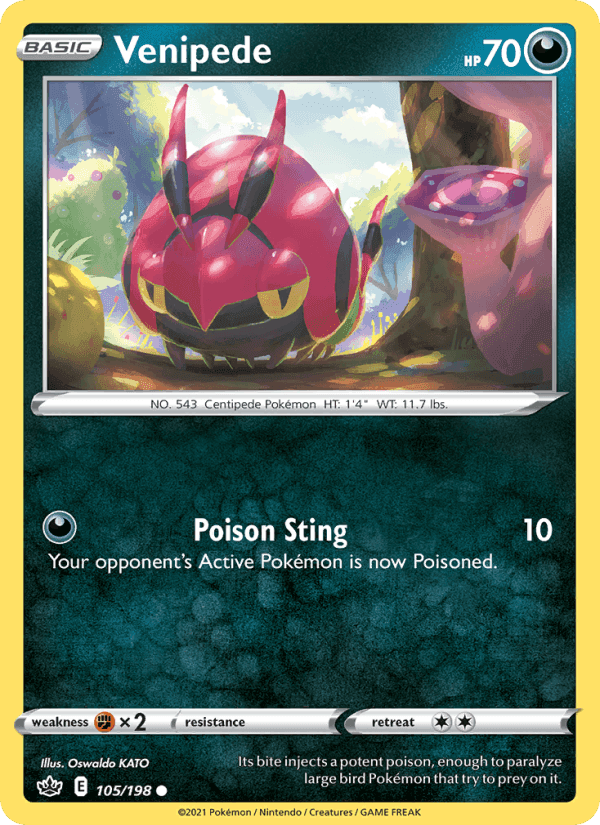 Venipede, card 105 from Chilling Reign