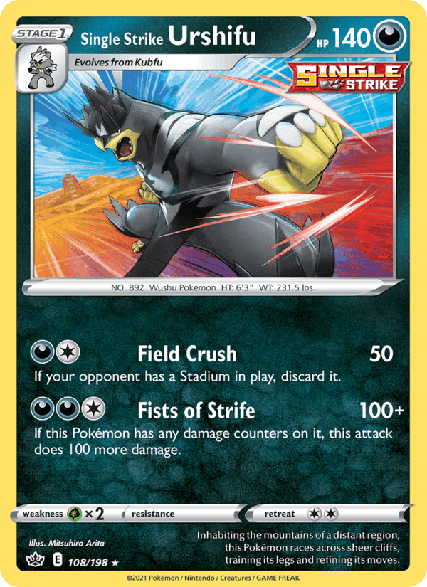 Single Strike Urshifu, card 108 from Chilling Reign