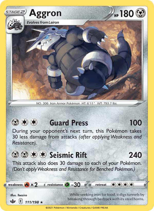 Aggron, card 111 from Chilling Reign