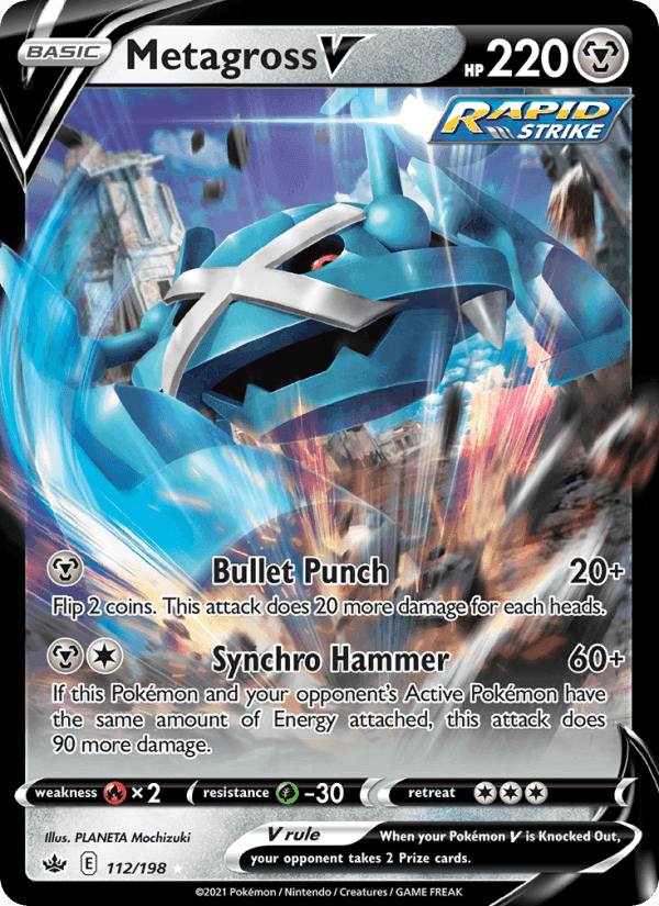 Metagross V, card 112 from Chilling Reign