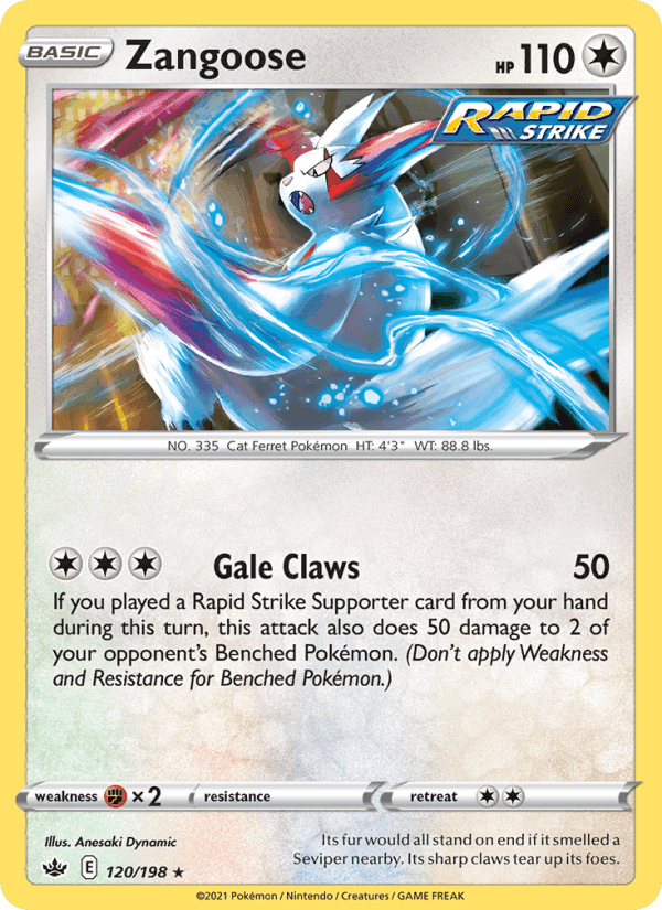 Zangoose, card 120 from Chilling Reign