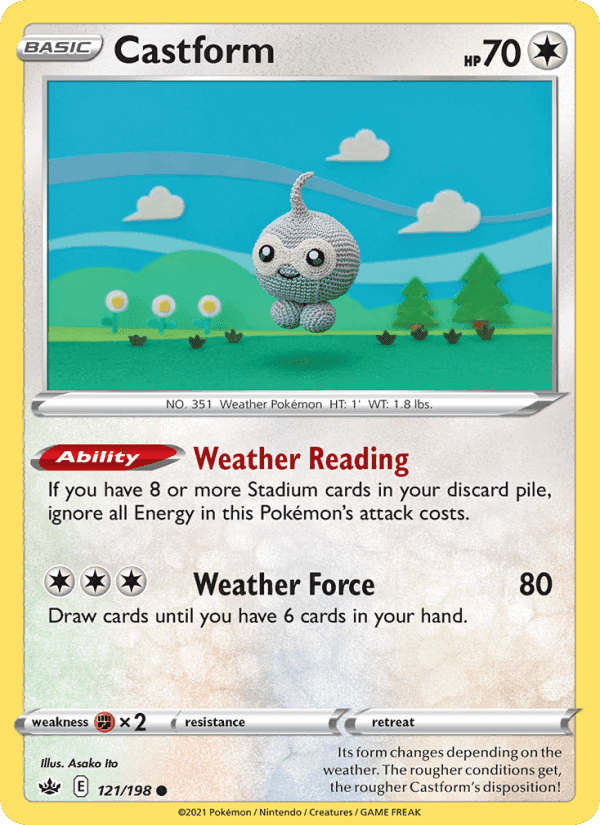 Castform, card 121 from Chilling Reign
