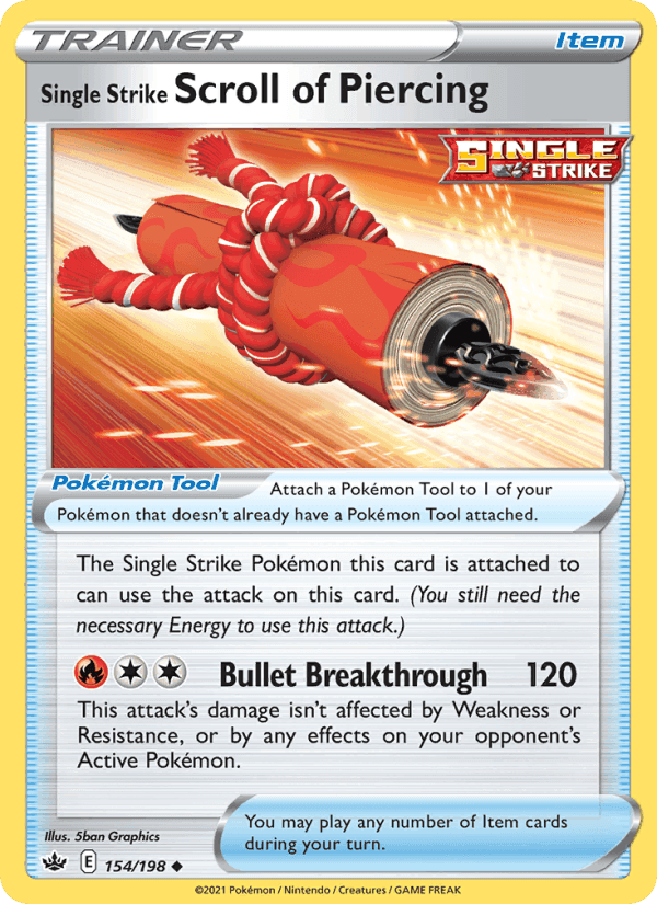 Single Strike Scroll of Piercing, card 154 from Chilling Reign