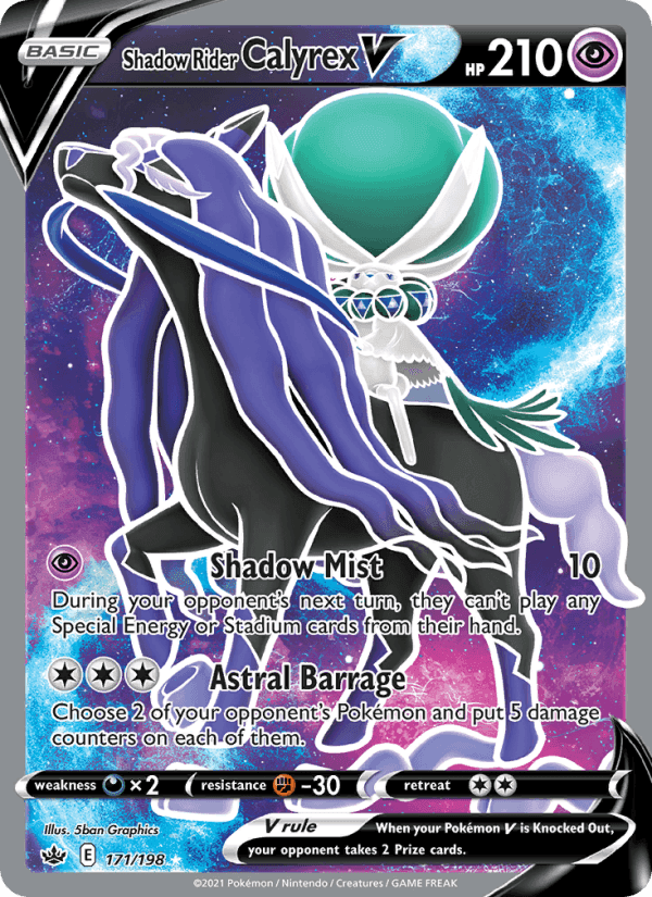 Shadow Rider Calyrex V, card 171 from Chilling Reign