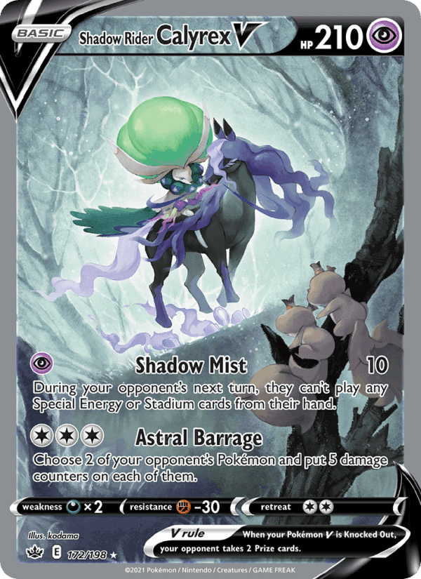 Shadow Rider Calyrex V, carte 172 de Chilling Reign