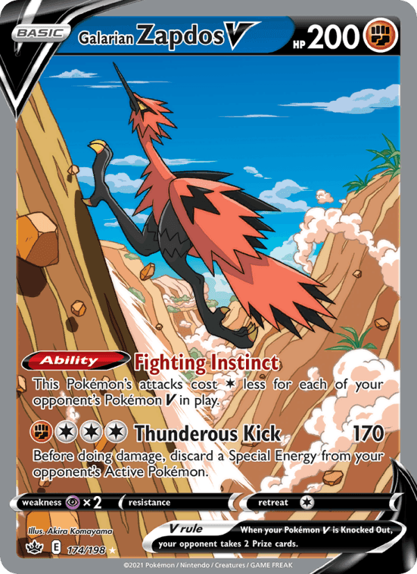Galarian Zapdos V, carta 174 di Chilling Reign