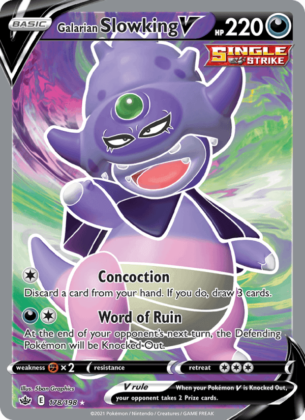 Galarian Slowking V, card 178 from Chilling Reign