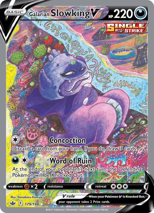 Galarian Slowking V, card 179 from Chilling Reign