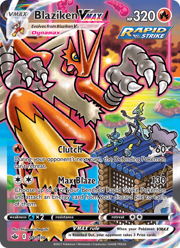 Blaziken VMAX, card 201 from Chilling Reign