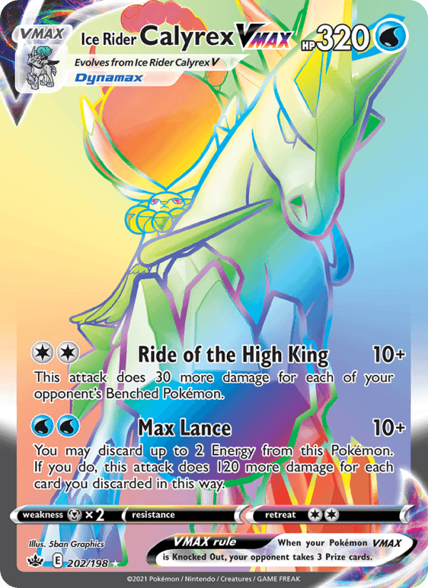 Ice Rider Calyrex VMAX, card 202 from Chilling Reign