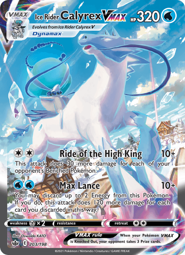 Ice Rider Calyrex VMAX, carta 203 di Chilling Reign
