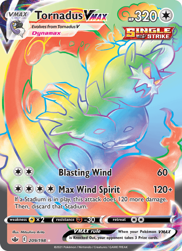 Tornadus VMAX, card 209 from Chilling Reign