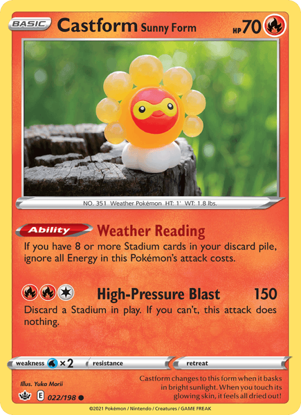 Castform Sunny Form, card 22 from Chilling Reign