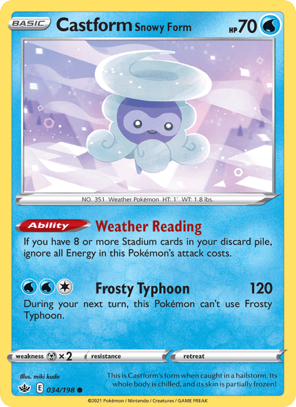 Castform Snowy Form, carta 34 di Chilling Reign