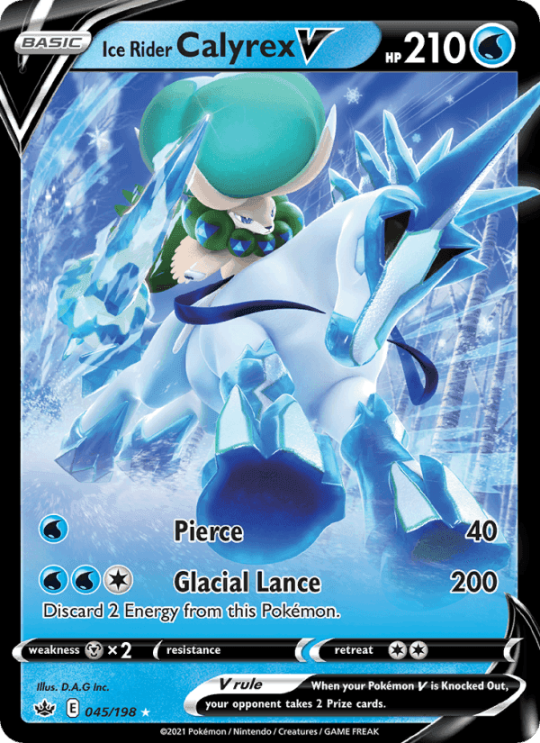Ice Rider Calyrex V, card 45 from Chilling Reign