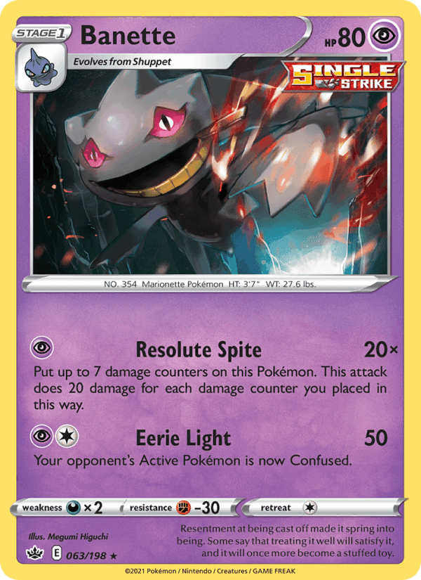 Banette, card 63 from Chilling Reign
