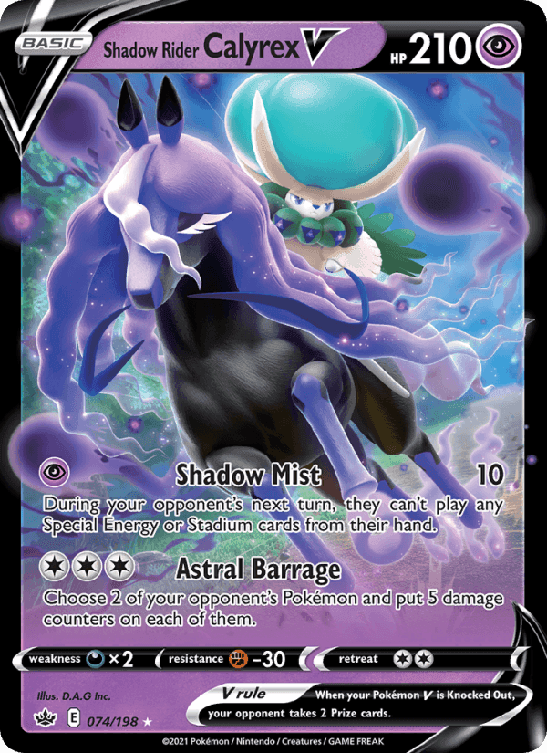 Shadow Rider Calyrex V, carte 74 de Chilling Reign