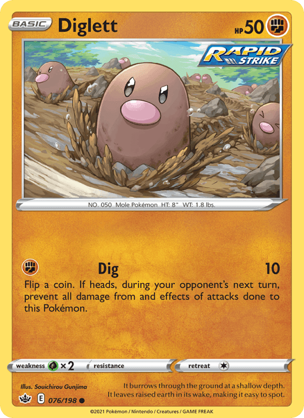 Diglett, card 76 from Chilling Reign