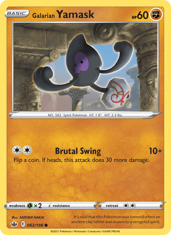 Galarian Yamask, card 82 from Chilling Reign