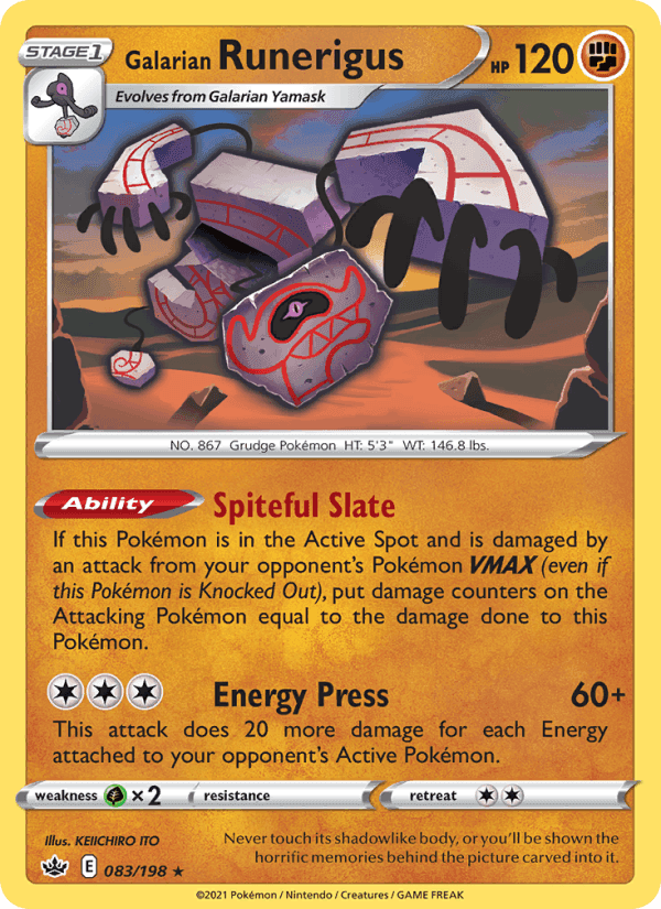 Galarian Runerigus, carta 83 di Chilling Reign