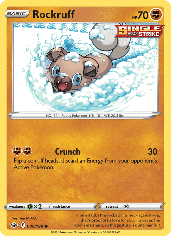 Rockruff, card 86 from Chilling Reign