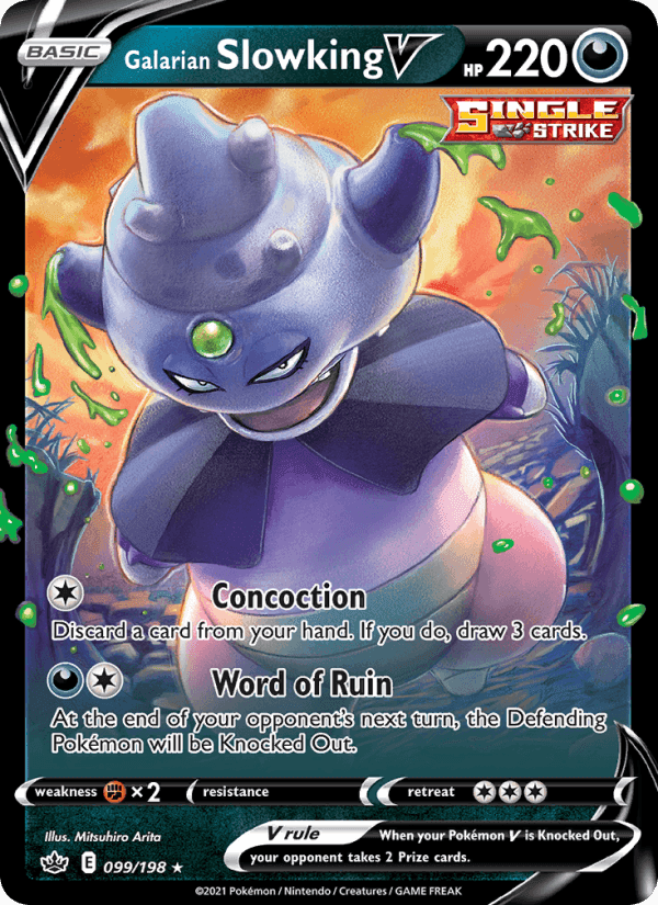 Galarian Slowking V, card 99 from Chilling Reign