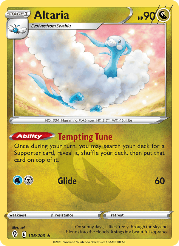 Altaria, card 106 from Evolving Skies