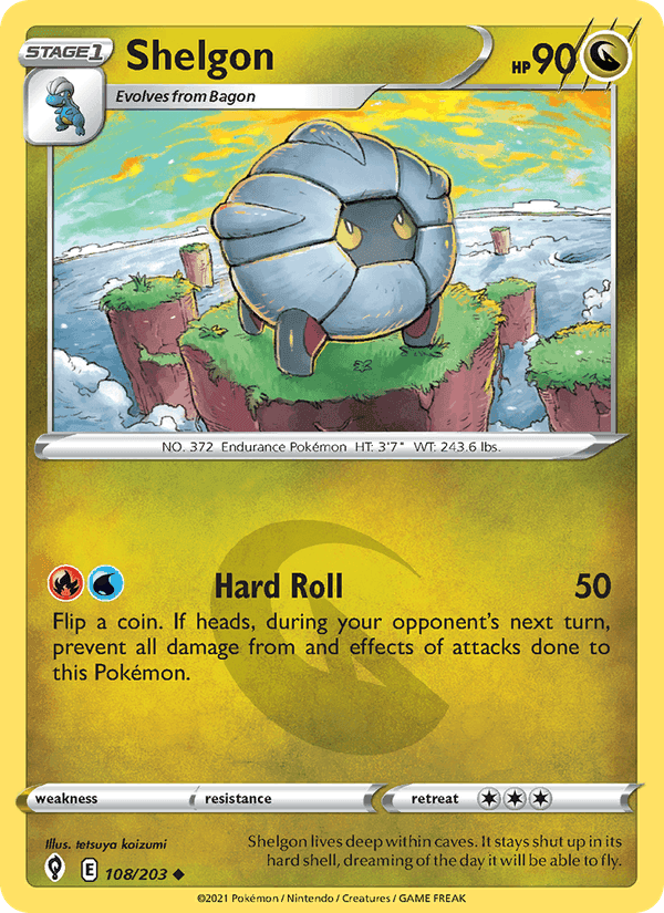 Shelgon, card 108 from Evolving Skies
