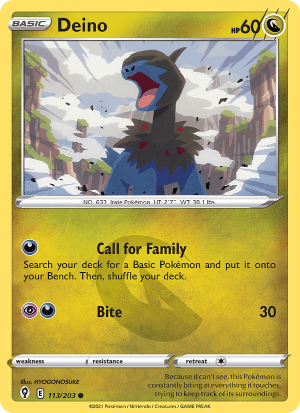 Deino, card 113 from Evolving Skies