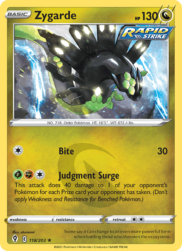 Zygarde, card 118 from Evolving Skies