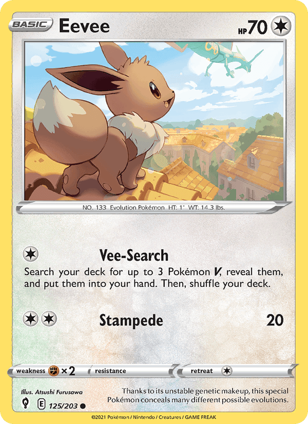Eevee, card 125 from Evolving Skies