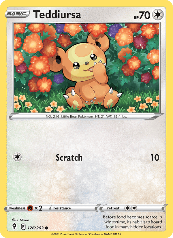 Teddiursa, card 126 from Evolving Skies