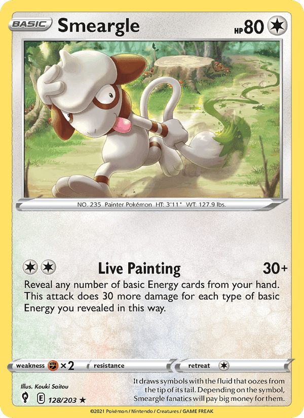 Smeargle, card 128 from Evolving Skies