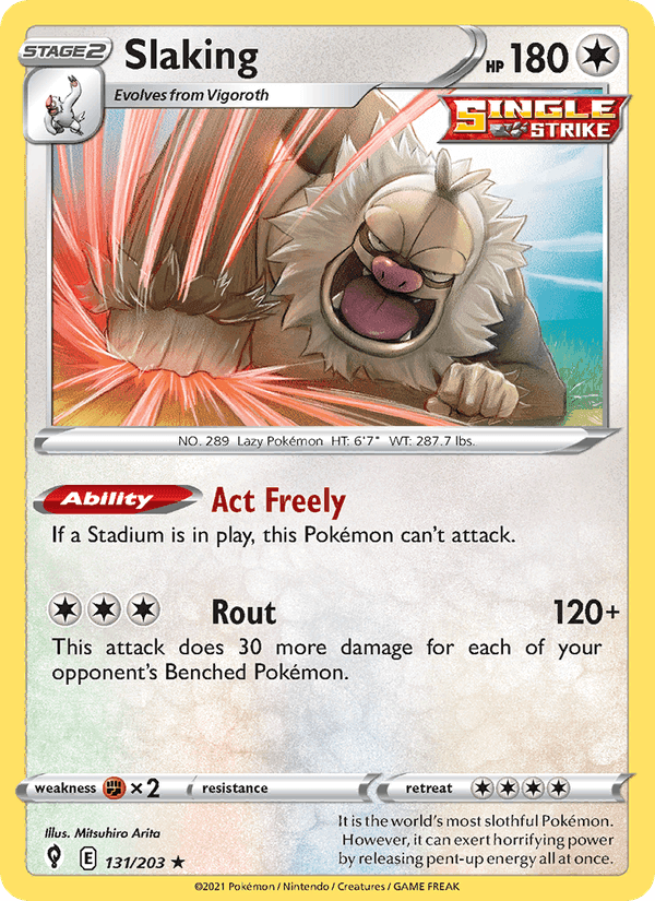 Slaking, card 131 from Evolving Skies