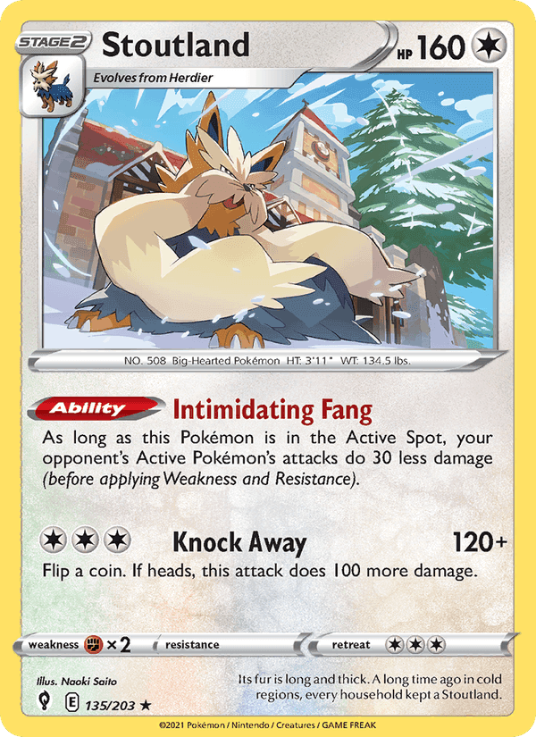 Stoutland, card 135 from Evolving Skies