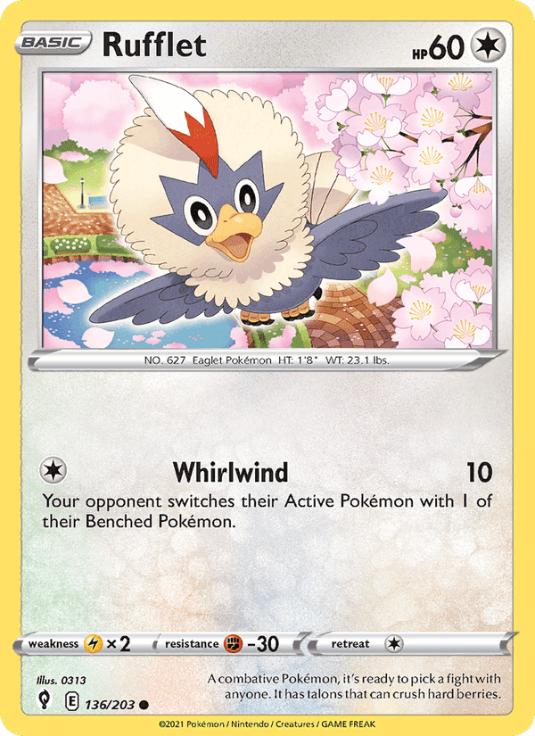 Rufflet, card 136 from Evolving Skies
