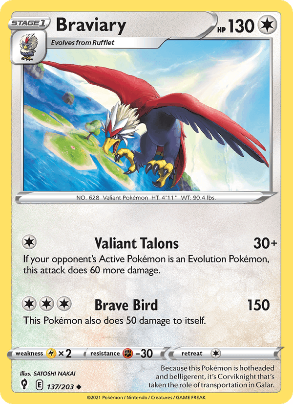 Braviary, card 137 from Evolving Skies