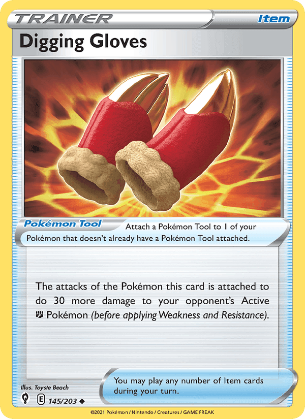 Digging Gloves, card 145 from Evolving Skies