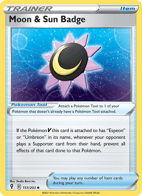 Moon & Sun Badge, card 151 from Evolving Skies