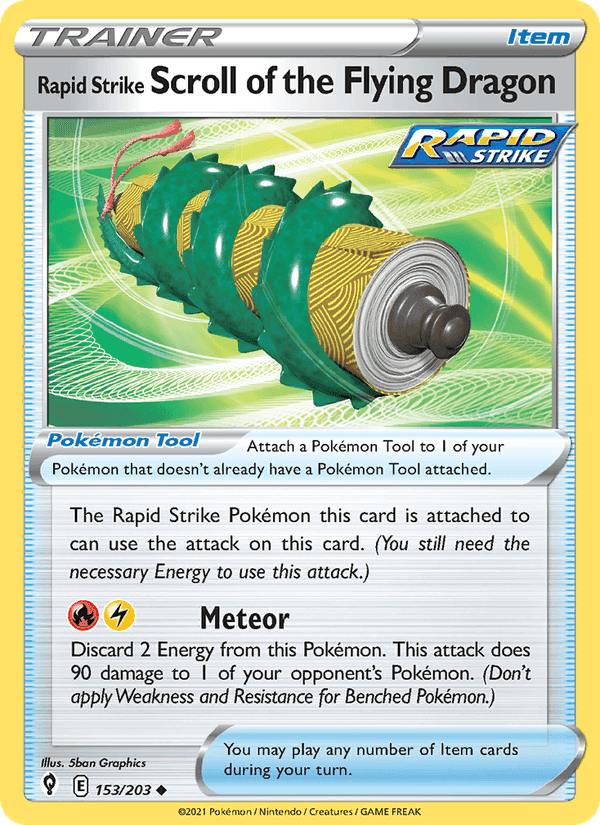 Rapid Strike Scroll of the Flying Dragon, card 153 from Evolving Skies