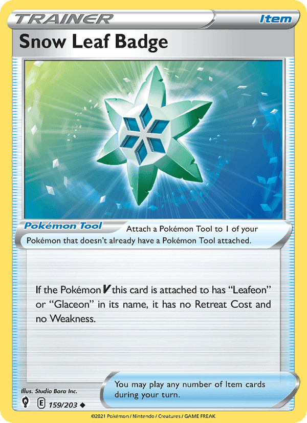 Snow Leaf Badge, card 159 from Evolving Skies