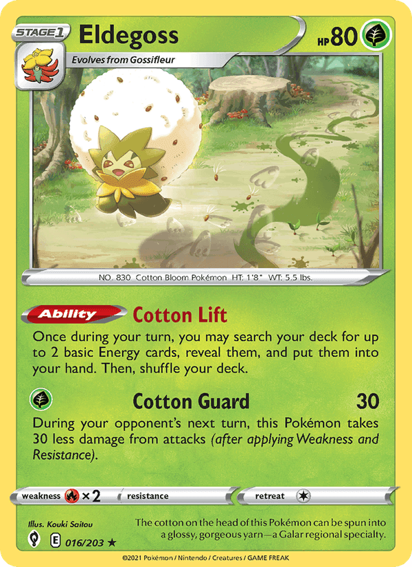 Eldegoss, card 16 from Evolving Skies