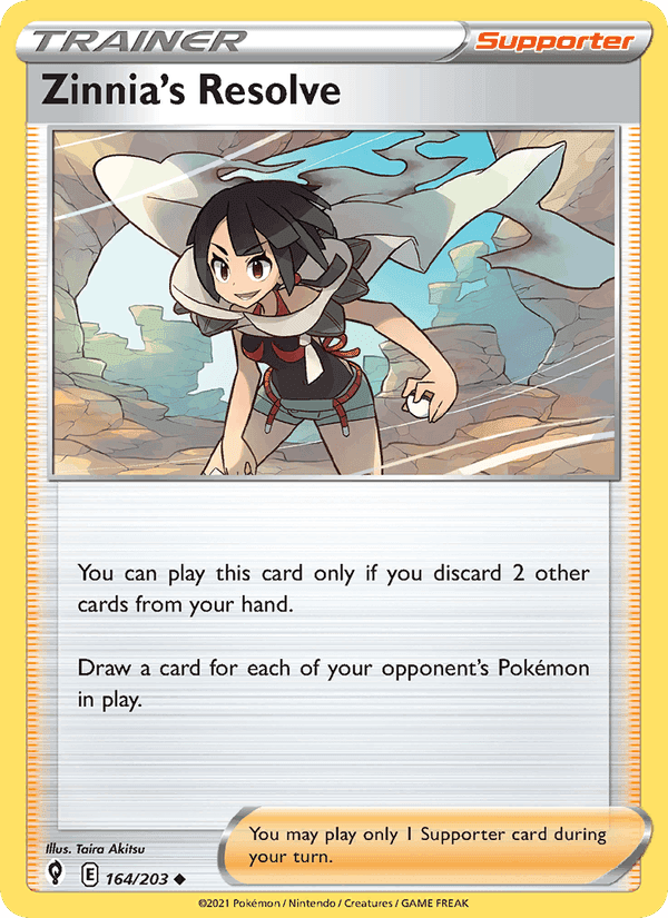 Zinnia's Resolve, card 164 from Evolving Skies