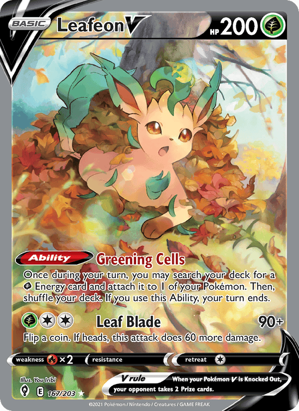 Evolving Skies の 167 番、Leafeon V