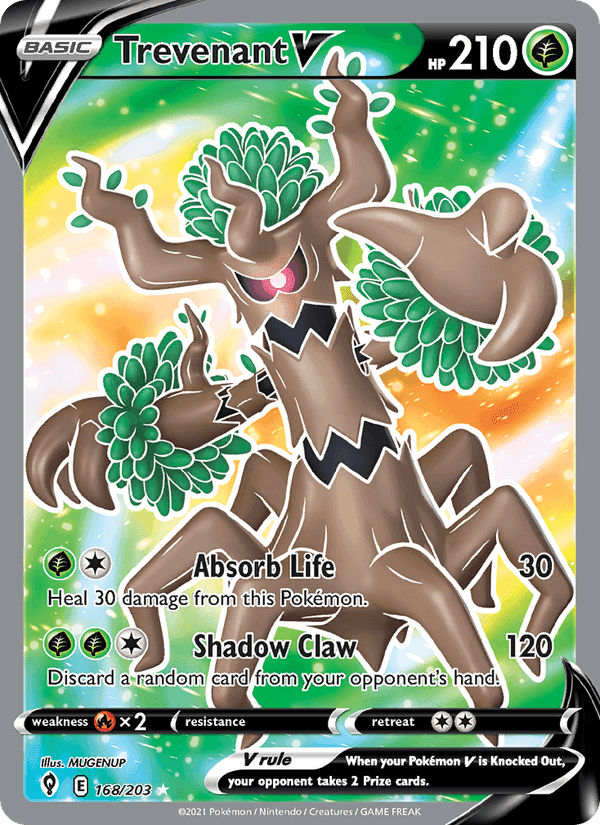 Trevenant V, carta 168 di Evolving Skies
