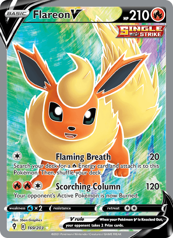 Flareon V, card 169 from Evolving Skies
