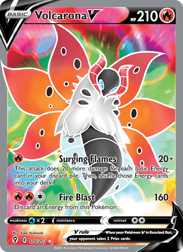 Volcarona V, card 170 from Evolving Skies