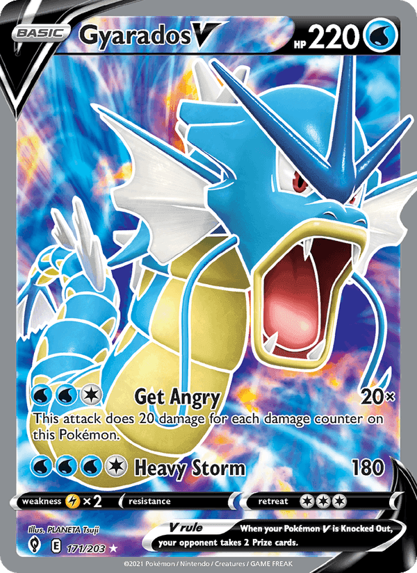 Gyarados V, card 171 from Evolving Skies