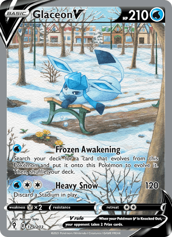 Glaceon V, card 175 from Evolving Skies