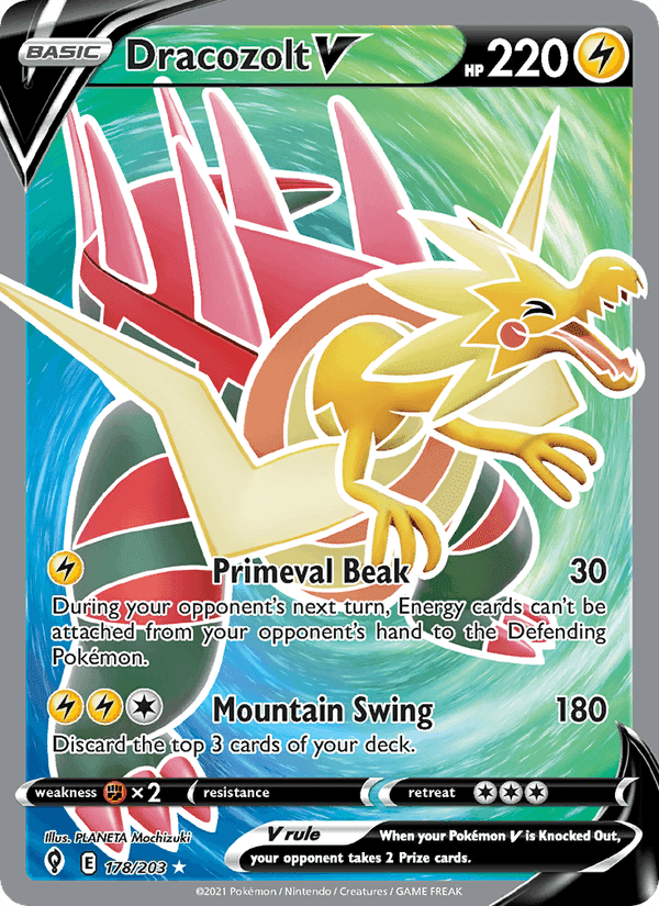 Dracozolt V, card 178 from Evolving Skies